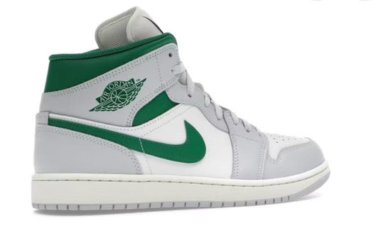 Air Jordan 1 Mid White Pure Platinum Pine Green