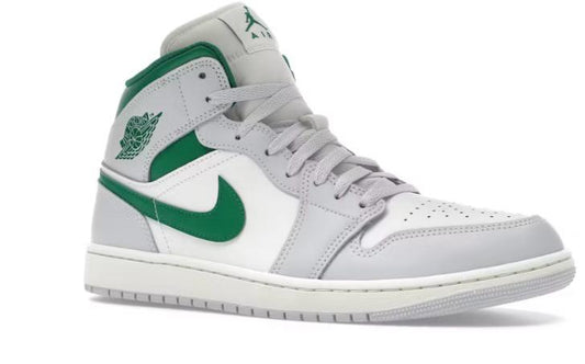 Air Jordan 1 Mid White Pure Platinum Pine Green
