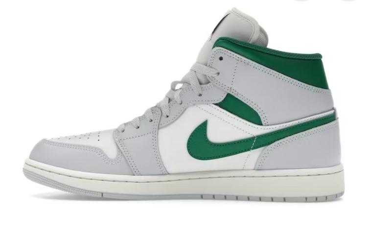 Air Jordan 1 Mid White Pure Platinum Pine Green